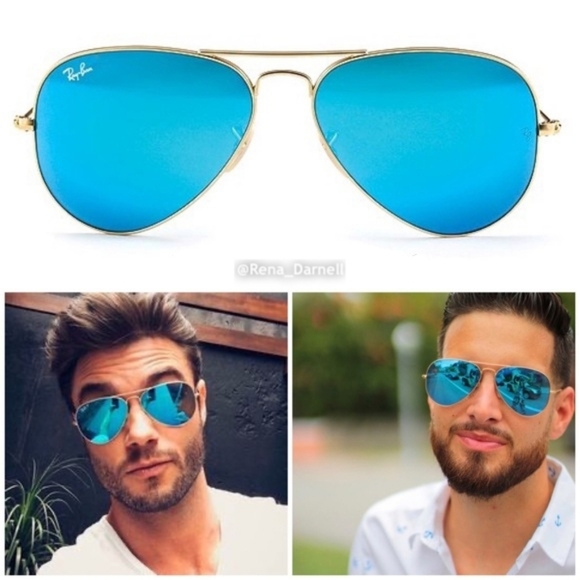 Blue Mirror RayBan Aviator RB3025 New - Picture 10 of 13
